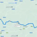Mapa del Camino de Santiago, mostrando la ruta desde Puertomarín hasta Sarria, con paradas en Morgade y Vilar.