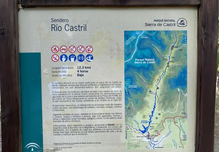 Sendero Río Castril: 12,3 km, 4h, baja dificultad. Mapa y descripción para saber castril como llegar y disfrutar de la naturaleza.
