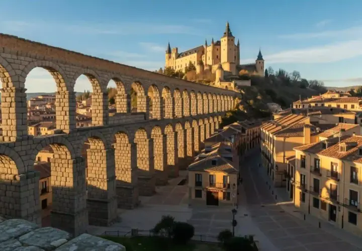 El Acueducto de Segovia, un icono histórico. Descubre segovia como llegar a este impresionante lugar y su Alcázar.