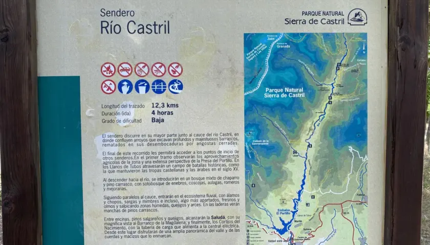 Sendero Río Castril: 12,3 km, 4h, baja dificultad. Mapa y descripción para saber castril como llegar y disfrutar de la naturaleza.