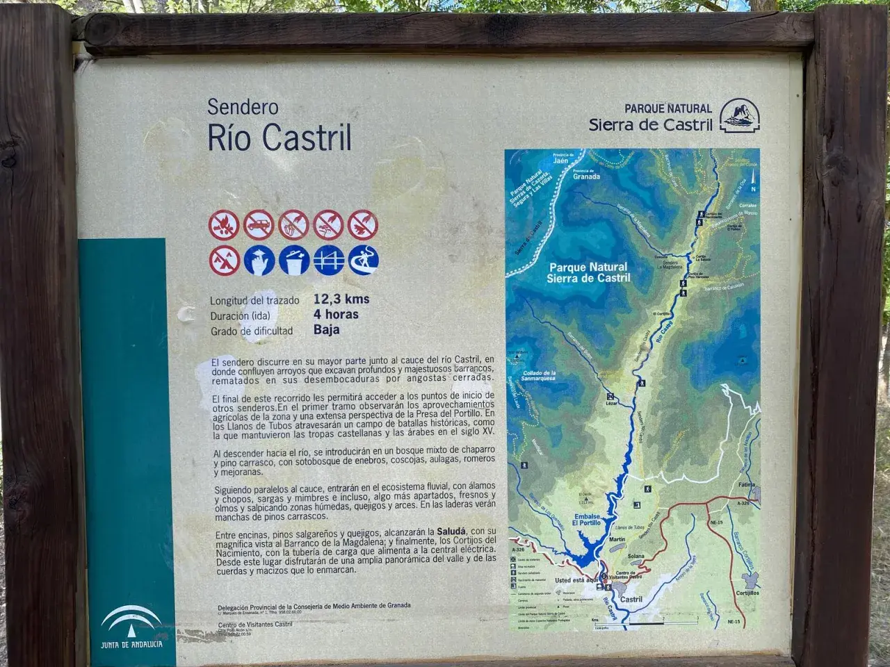 Sendero Río Castril: 12,3 km, 4h, baja dificultad. Mapa y descripción para saber castril como llegar y disfrutar de la naturaleza.