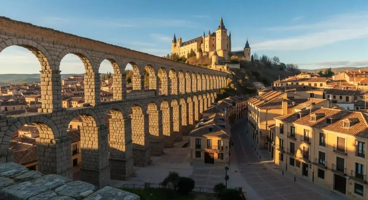 El Acueducto de Segovia, un icono histórico. Descubre segovia como llegar a este impresionante lugar y su Alcázar.