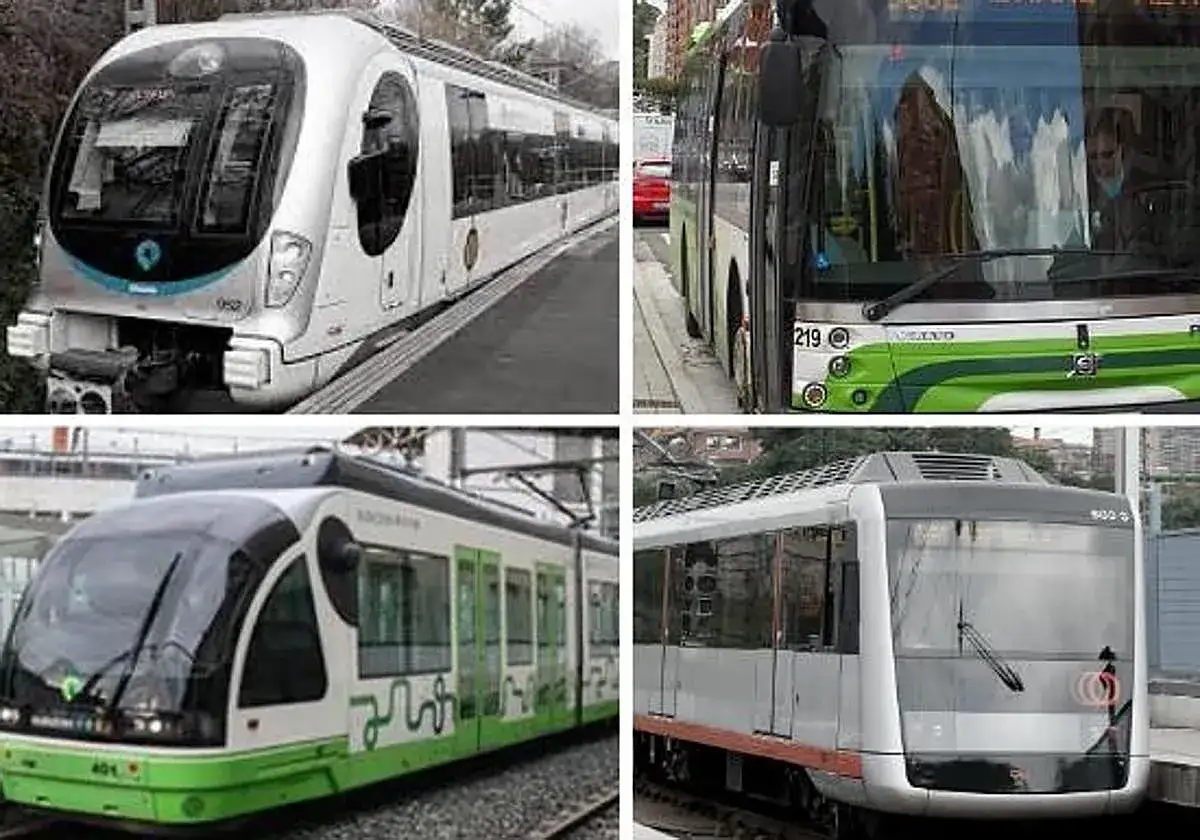 Trenes y autobuses modernos, opciones de transporte para llegar a Gernika.